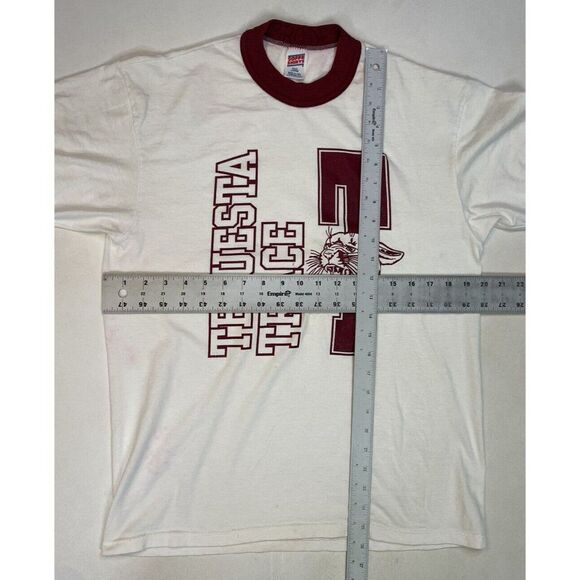 VINTAGE Tequesta Trace Graphic T-shirt Men Medium White Ringer USA 90s - Picture 11 of 11